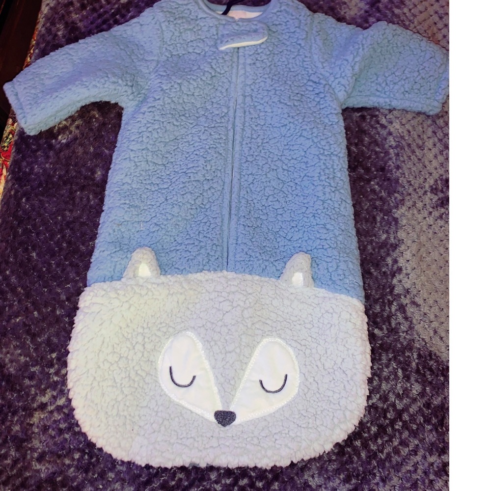 Chick Pea Swaddle Bag Sherpa Blue  3-6 Months